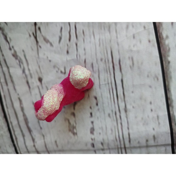 Pink Flocked Mini Pony Horse Glitter Tail And Main - Picture 4 of 6
